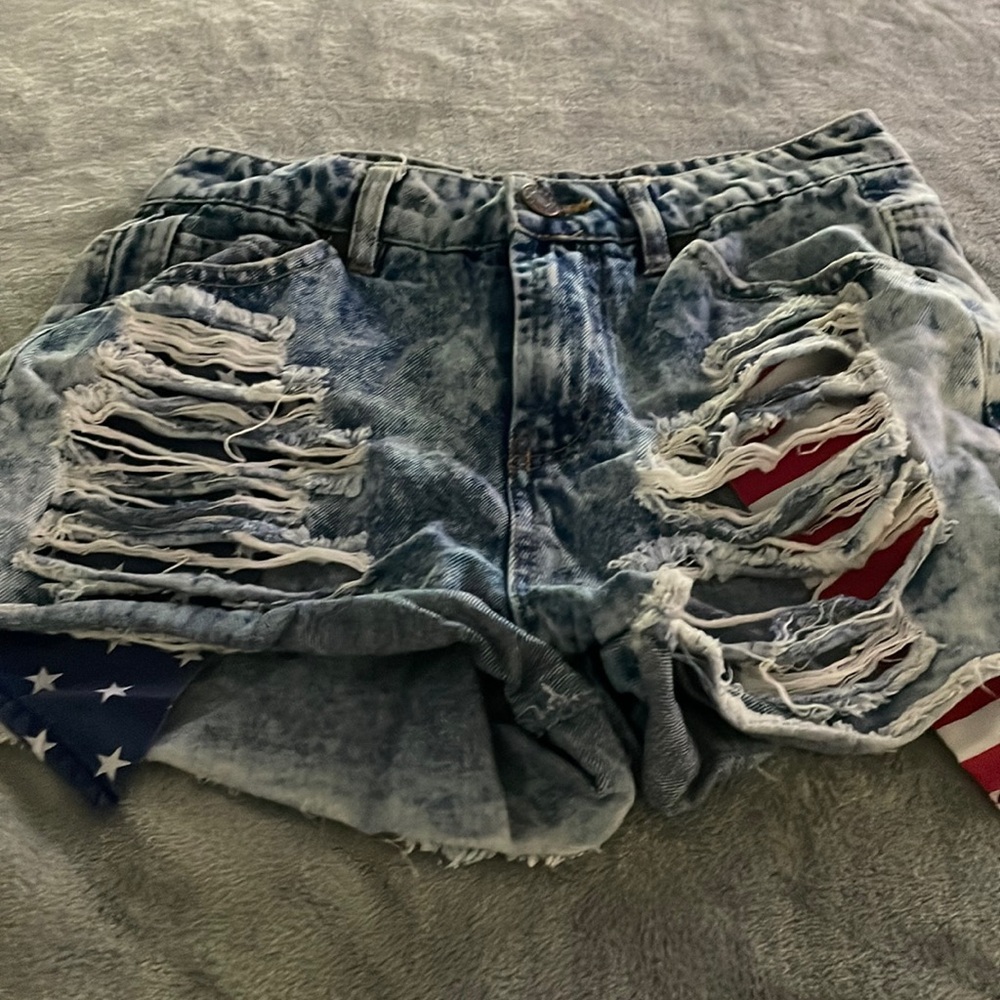 American pockets denim shorts